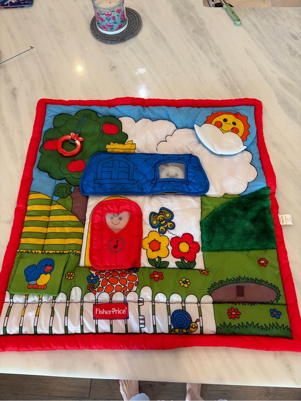 Vintage 1992 Fisher Price Deluxe Discovery Quilt #1103 Baby Activity Play Mat